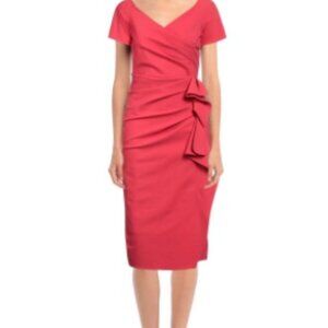 Chiara Boni La Petite Robe Silveria Ruffle Dress 12U.S./48IT Fuschia